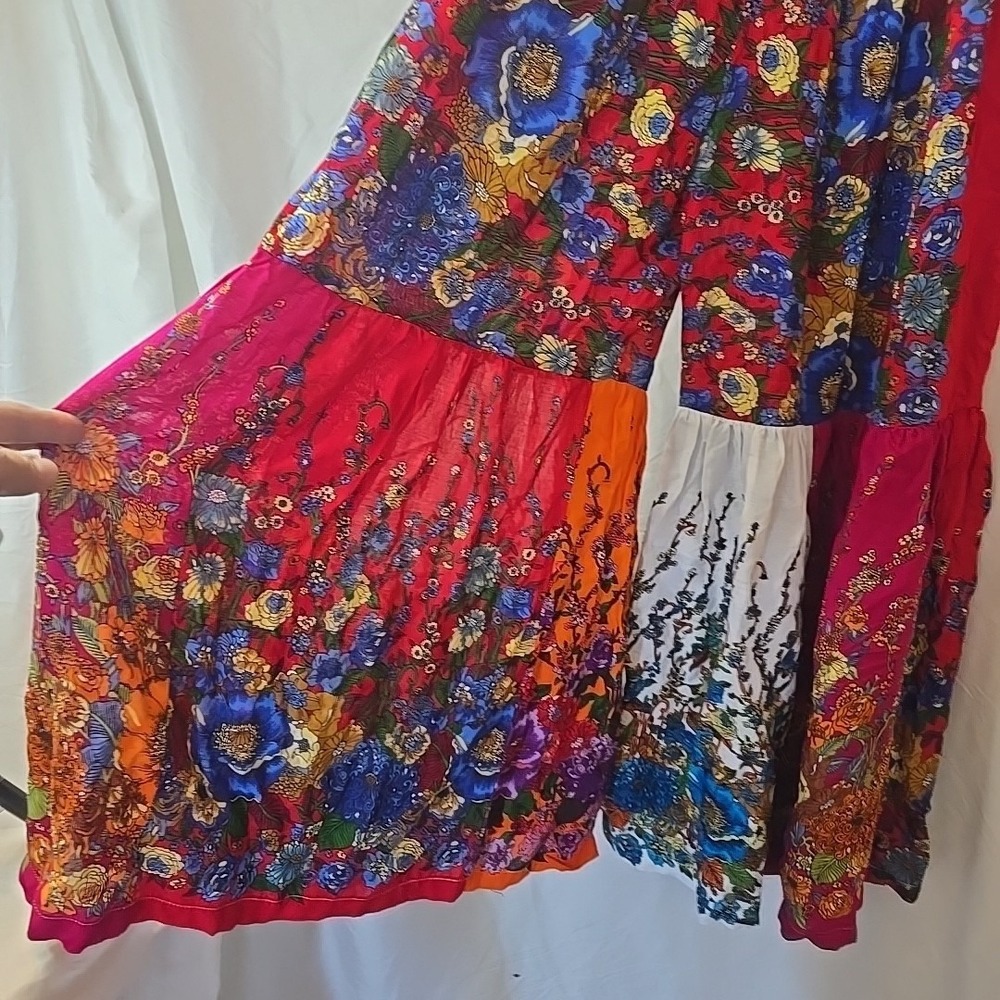Kathmandu Imports Patchwork Pants Boho Peasant Hippie Festival Standard Size - Picture 3 of 16